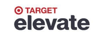 Red Target logo with the word Target in red, above bold black text that reads elevate